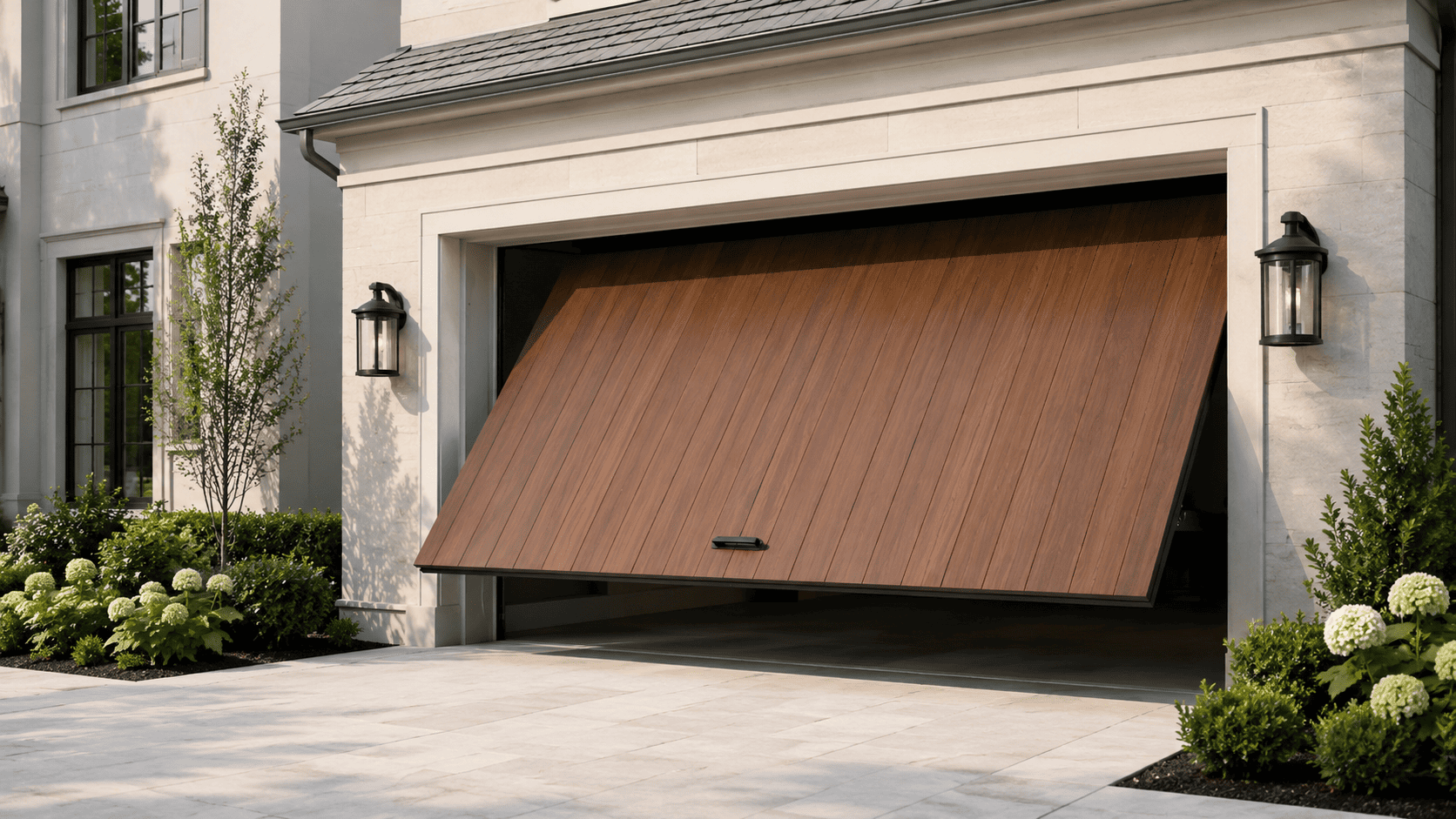 Garage door repair in progress — Burpengary East